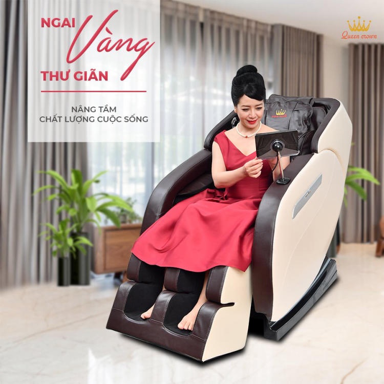Ghe Massage Queen Crown Qc L8 Ngai Vang Thu Gian