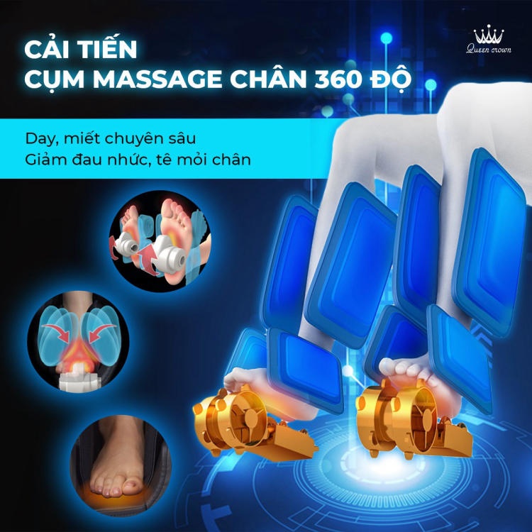 Ghe Massage Queen Crown Qc Cx8 Cai Tien Cum Massage Chan