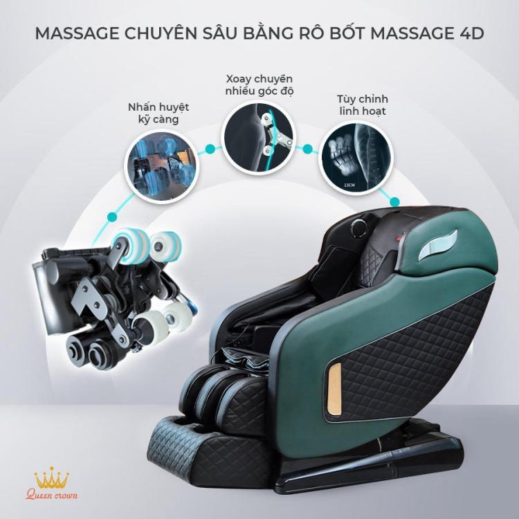 Ghe Massage Queen Crown Qc Cx8 Ung Dung Cong Nghe Massage 4d