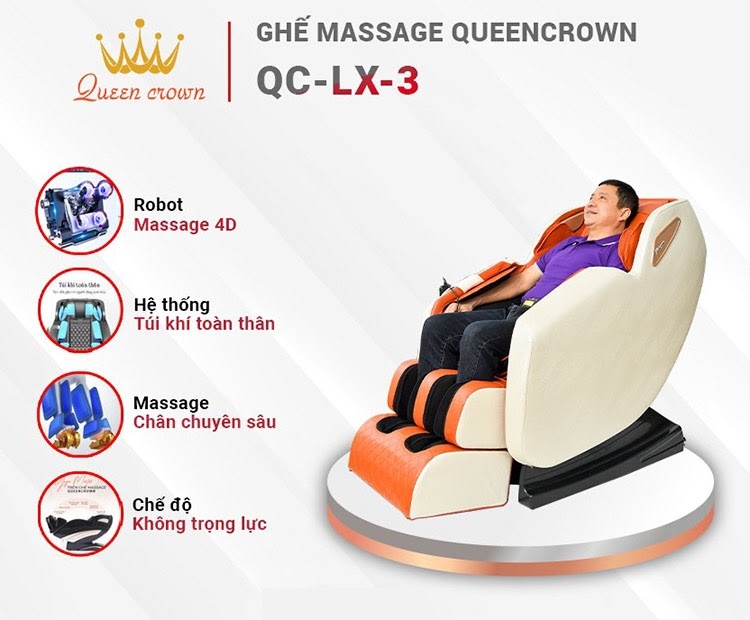 Ghế massage giá rẻ Queen Crown Qc Lx3