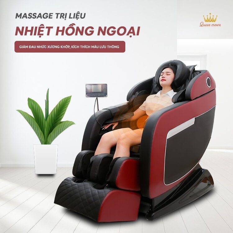 Ghe Massage Queen Crown Dr Tokyo 8 Trang Bi Nhiet Hong Ngoai