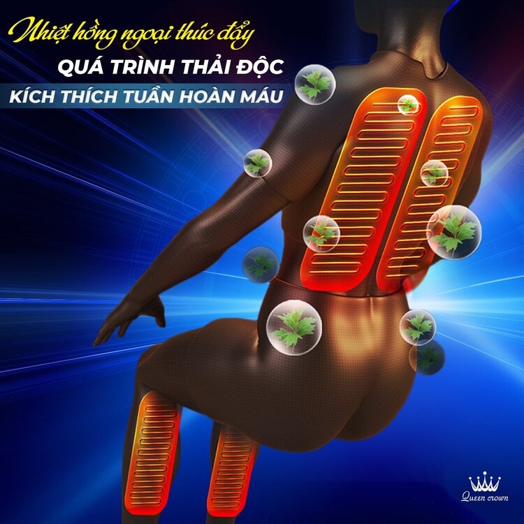 Ghe Massage Queen Crown Qc V9 Co Tinh Nang Nhiet Hong Ngoai