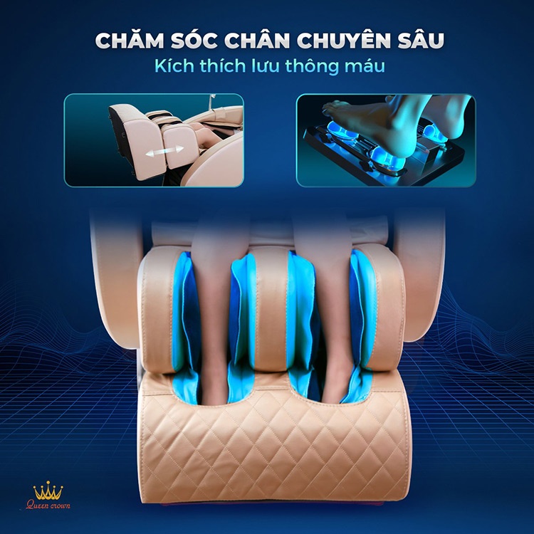 Ghe Massage Queen Crown Qc V5 Cham Soc Chan Chuyen Sau