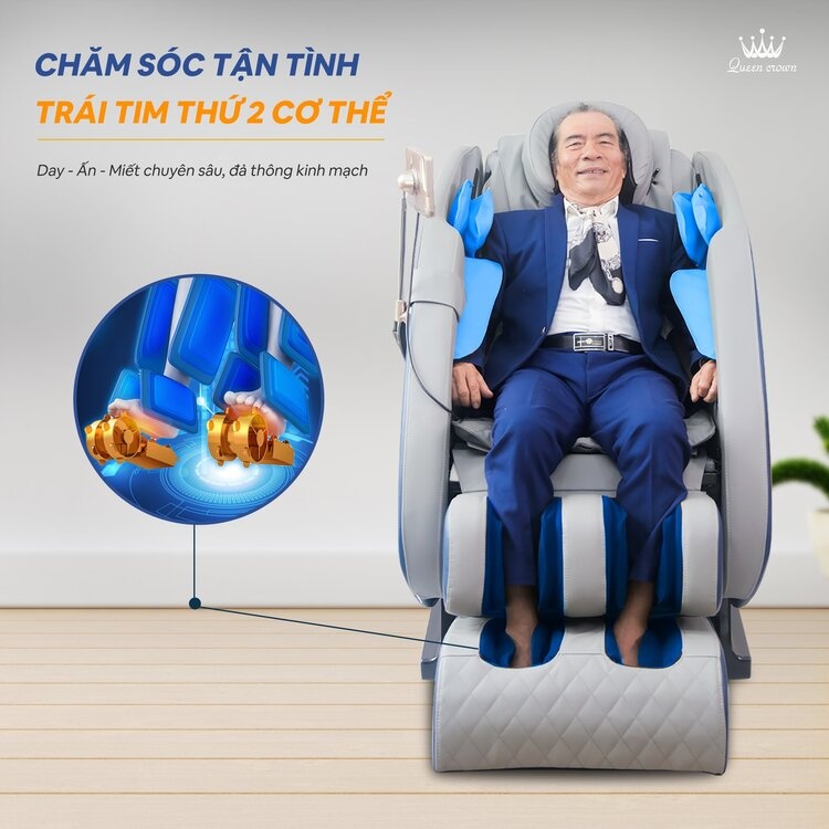 Ghe Massage Queen Crown Qc Lx888 Plus Cham Soc Chuyen Sau Long Ban Chan