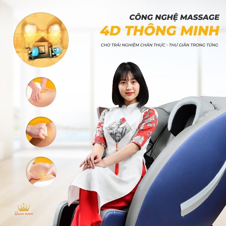 Ghe Massage Queen Crown Qc Lx888 Plus Ung Dung Cong Nghe Massage 4d