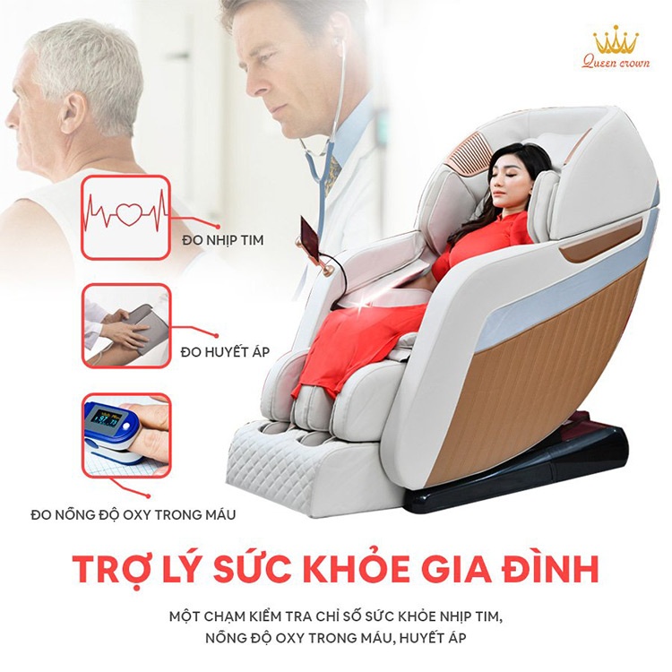 Ghe Massage Queen Crown Fantasy M8 Co Kha Nang Theo Doi Suc Khoe