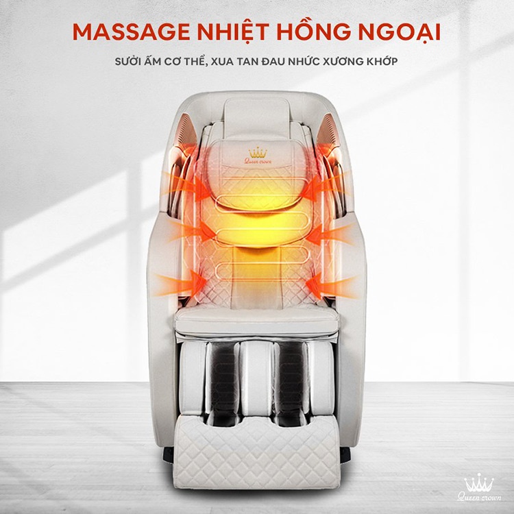 Ghe Massage Queen Crown Fantasy M8 Co Nhiet Hong Ngoai Vung Lung