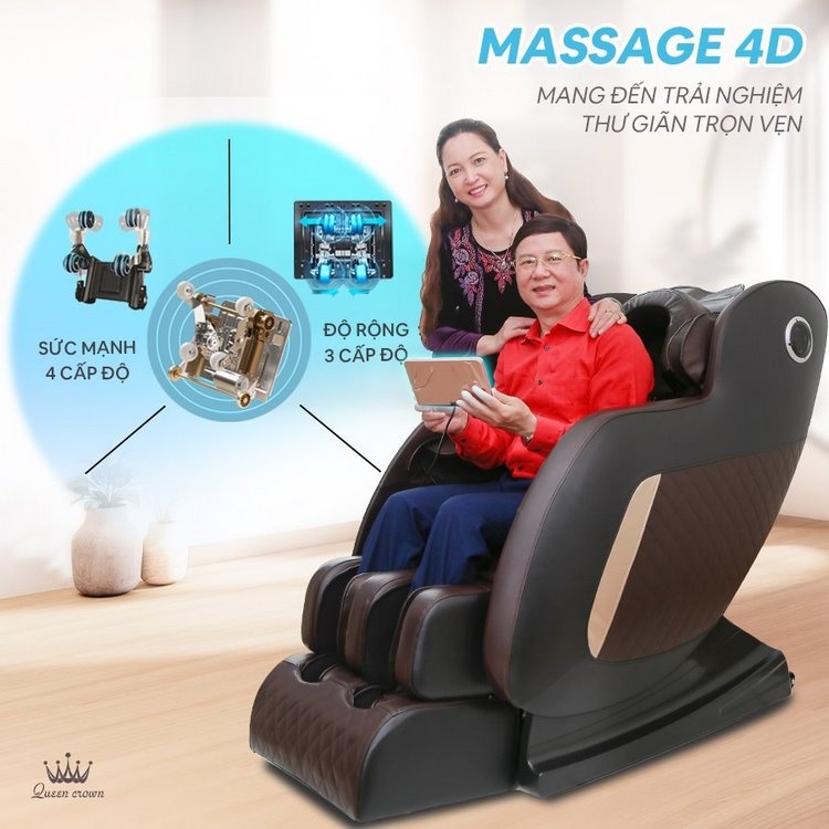 Ghe Massage Queen Crown Qc Lx7 Ung Dung Cong Nghe Massage 4d