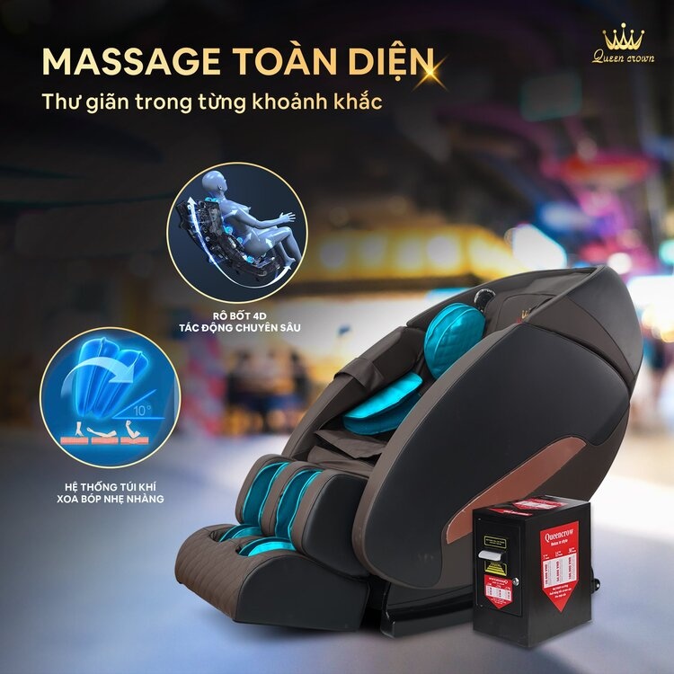 Ghe Massage Kinh Doanh Queen Crown Qc Kd6 Massage Cuc Dinh